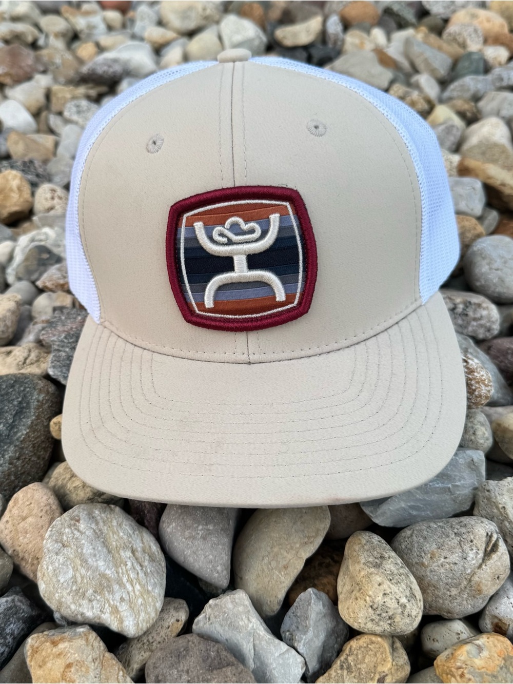 Hooey Trucker Hat Tan White Mesh Patch Snapback Western OSFA
